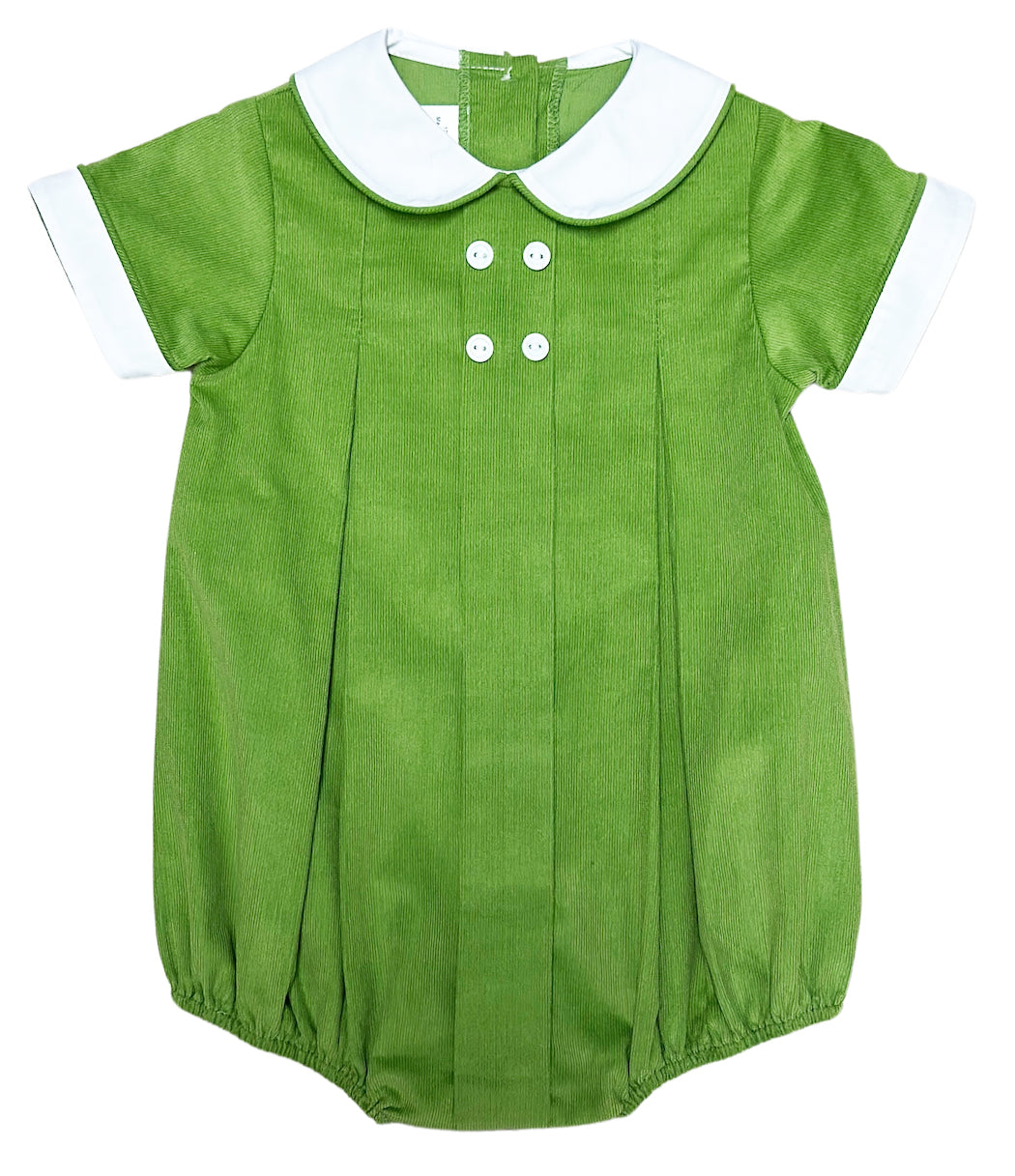 Josh Green Corduroy Baby Boy Bubble - Little Threads Inc. Children's Clothing