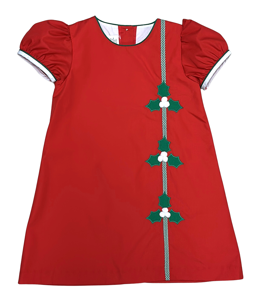 Christmas Hollies Girl's A line Dress