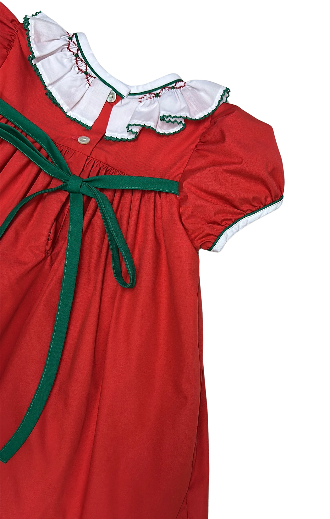 Christmas Holies Hand Smocked Girl's Dress