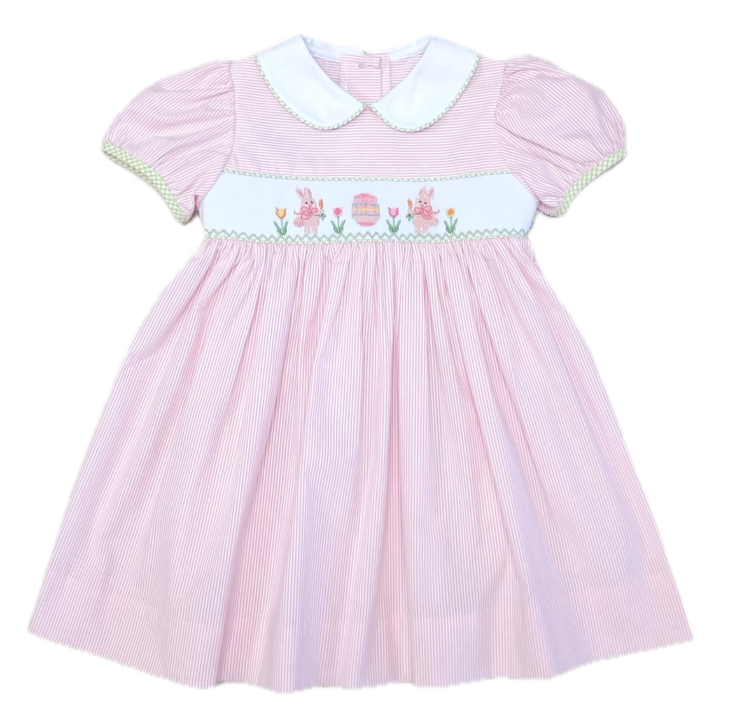 Easter Bunnies Girl Smocked Dress - Little Threads Inc. Children's Clothing