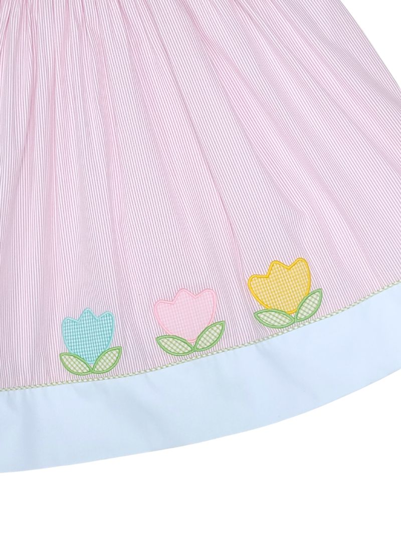 Pink Tulips Float Girl's Dress - Little Threads Inc. Children's Clothing