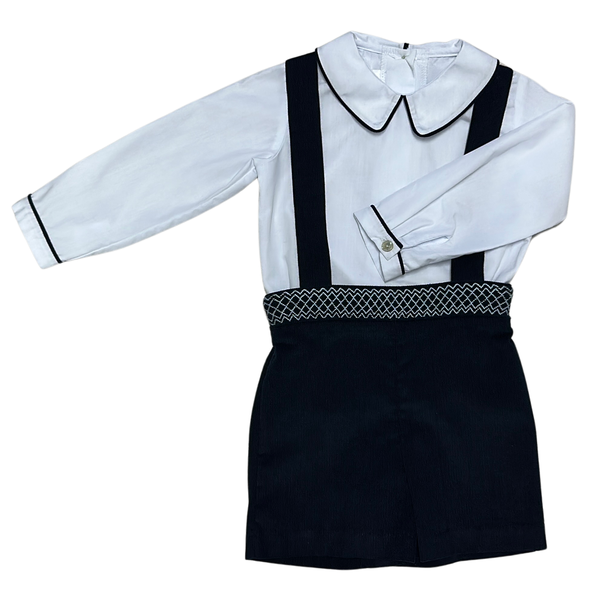 London boy's 2 pc hand smocked short set