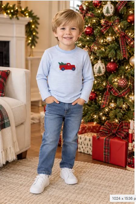 Christmas Truck Boys Shirt - Little Threads Inc. Children's Clothing