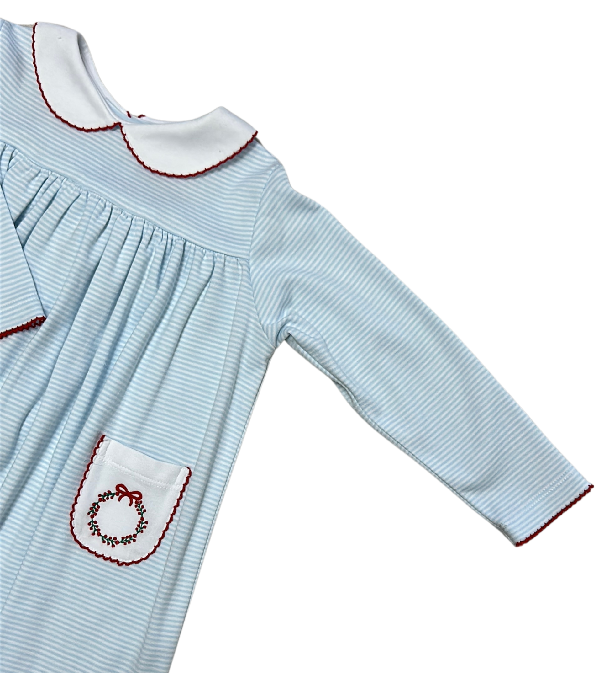 Christmas wreath pocket float girl's dress