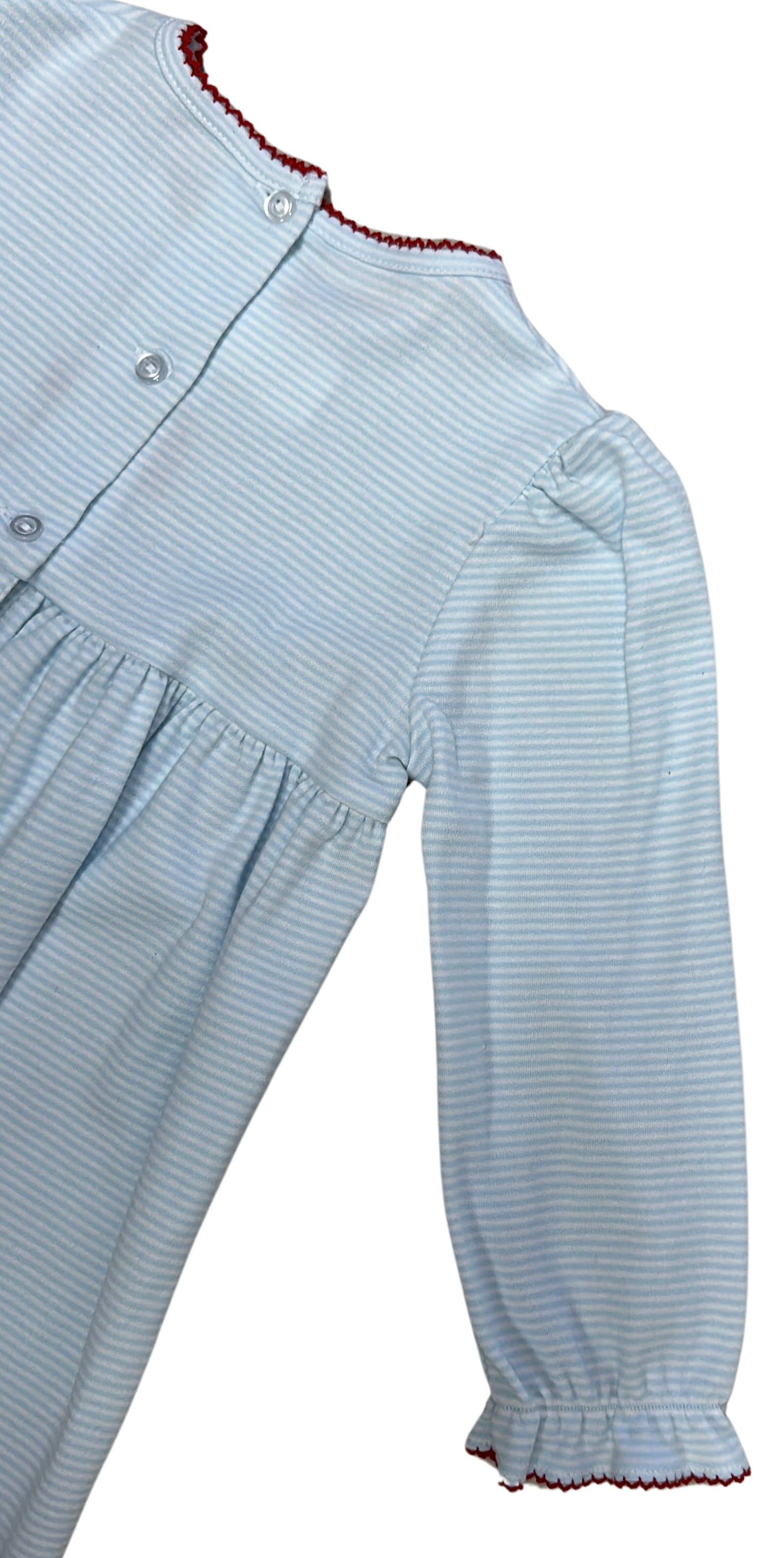 Christmas wreath knit blue stripe cotton knit drfess