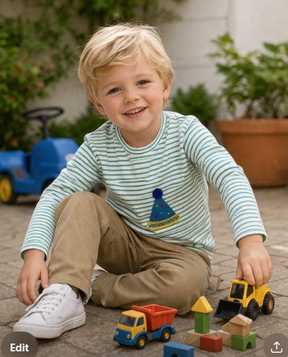 Knit hat boy's shirt Birthday collection