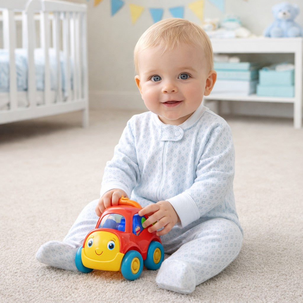 Blue Argyle with dot Baby boy Footie