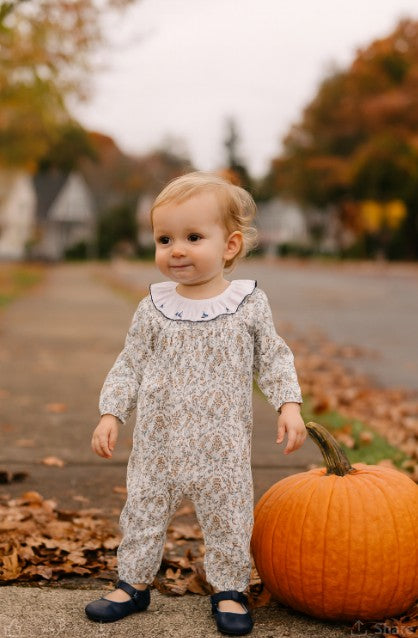 Fall Dainty Flower Print Baby Girl romper - Little Threads Inc. Children's Clothing