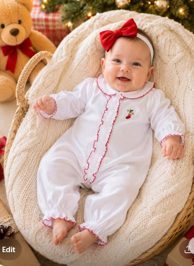 Christmas stocking Pima Cotton Baby Girl converter gown