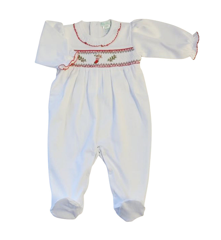 Christmas Stocking Pima Cotton Baby Girl Footie pajama - Little Threads Inc. Children's Clothing