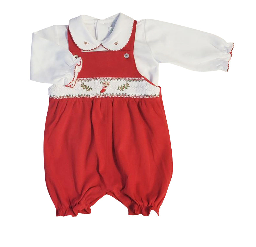 Christmas Stocking Pima Cotton Baby Girl Romper - Little Threads Inc. Children's Clothing