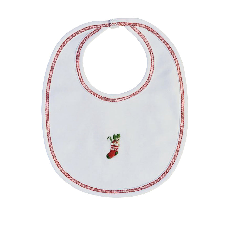 Boy's Christmas Stockings Pima Cotton Baby Bib - Little Threads Inc. Children's Clothing