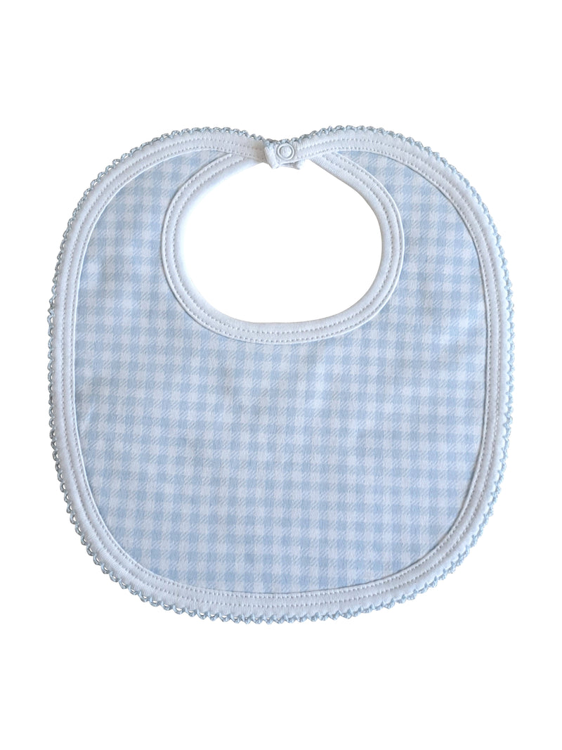 Baby Boy's "Blue Checks" Pima Cotton Bib - Little Threads Inc. Children's Clothing