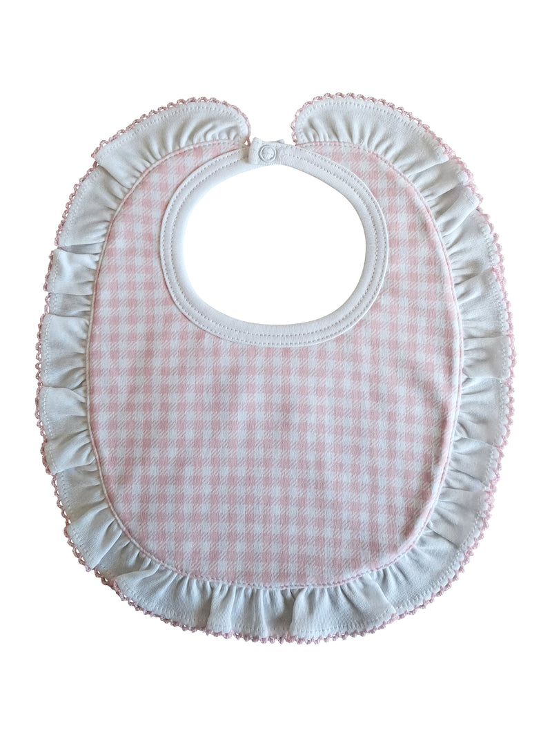 Baby  Girl's "Pink Checks" Pima Cotton Bib - Little Threads Inc. Children's Clothing