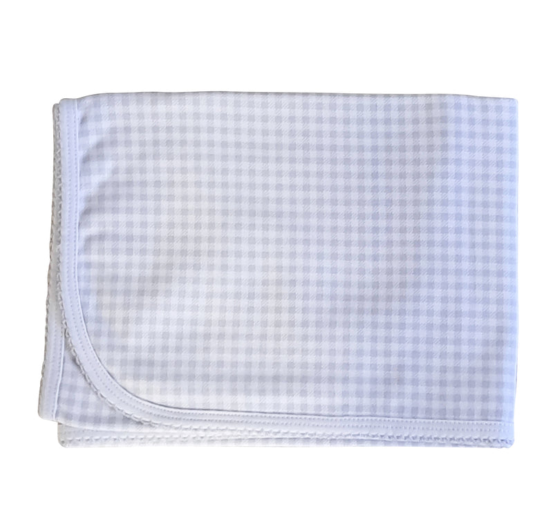Baby's "Grey Check" Unisex Pima Cotton Blanket - Little Threads Inc. Children's Clothing