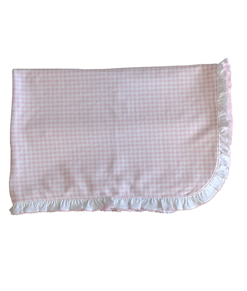 Baby Girl's "Pink Checks" Pima Cotton Blanket - Little Threads Inc. Children's Clothing