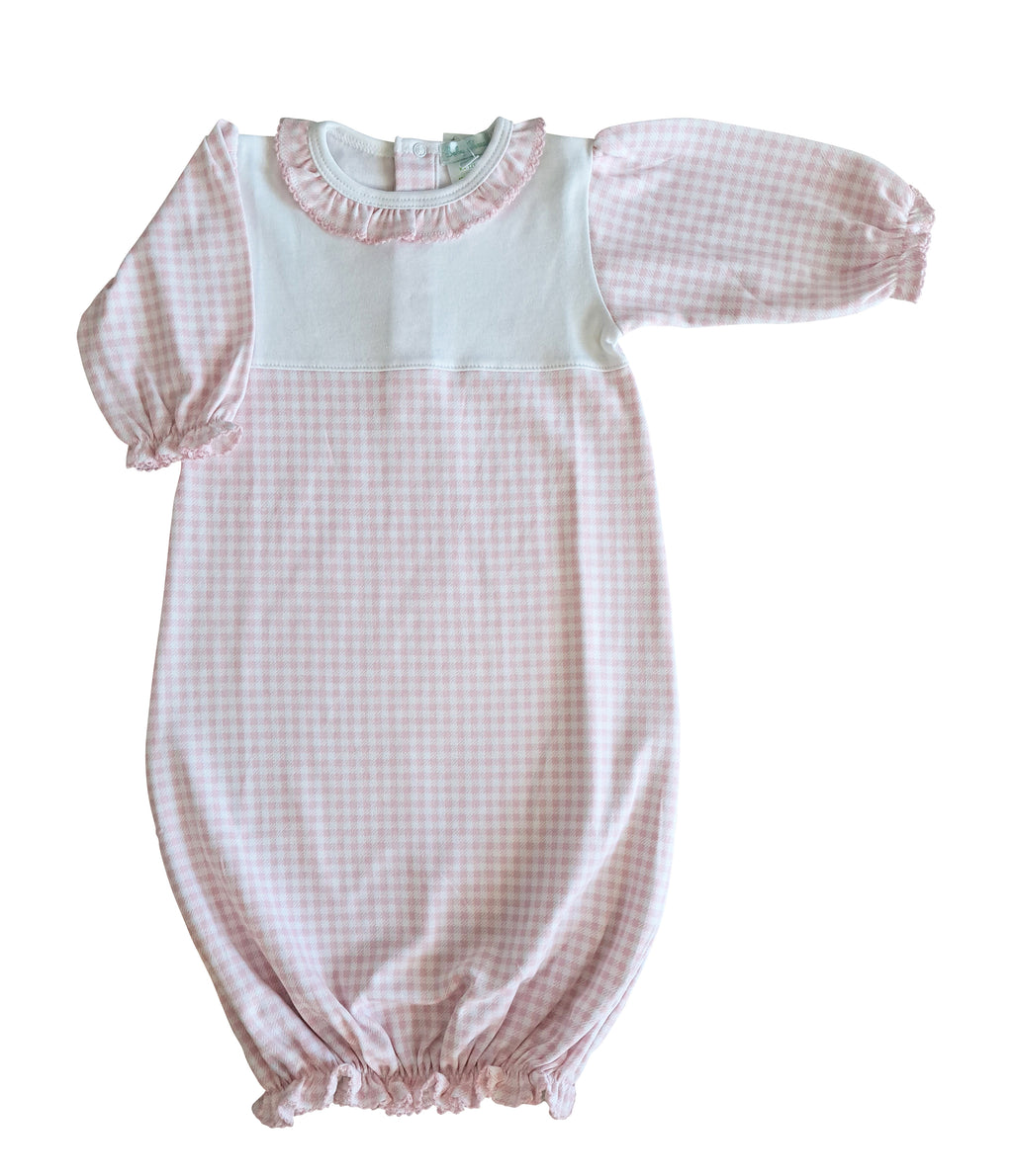 Baby Girl's "Pink Checks" Pima Cotton Gown - Little Threads Inc. Children's Clothing