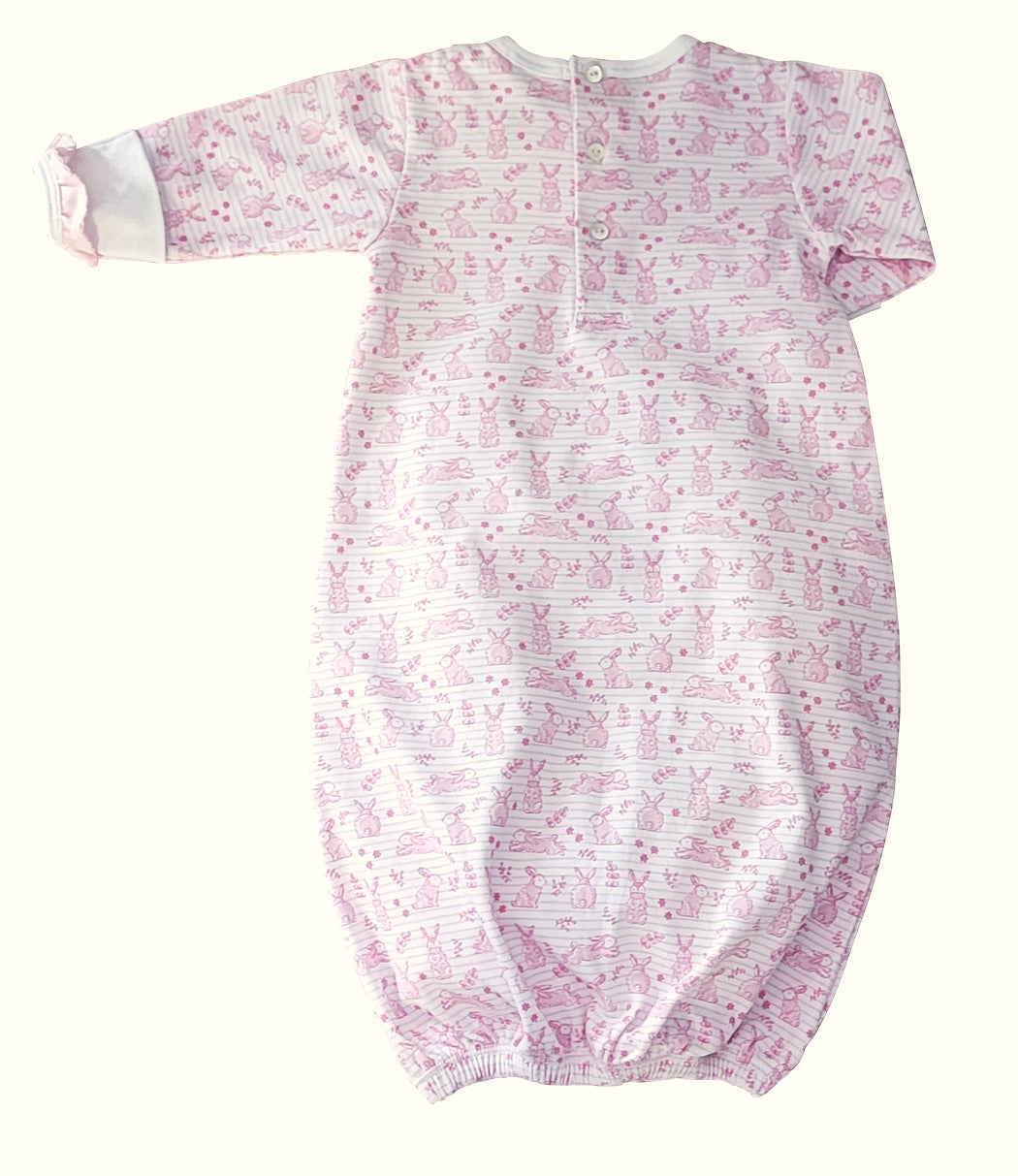 Baby Girl Pima Cotton Easter Bunnies Daygown - Little Threads Inc. Children's Clothing