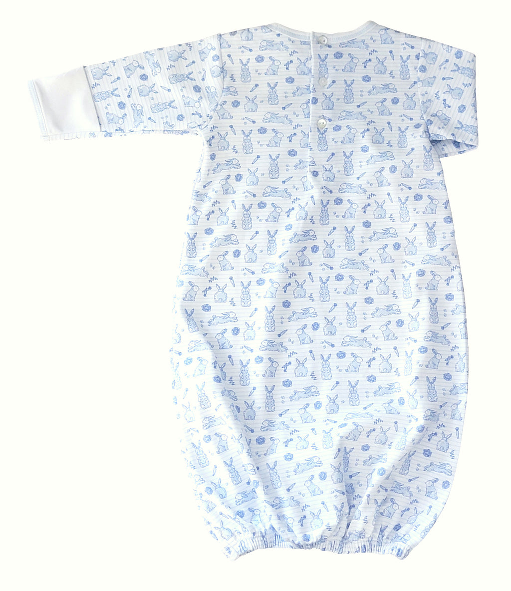 Easter Bunnies Baby Boy Day Gown Pima Cotton - Little Threads Inc. Children's Clothing