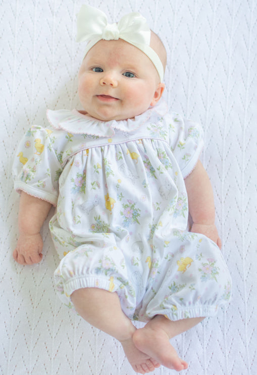 Easter Floral Baby Girl Romper Pima Cotton - Little Threads Inc. Children's Clothing