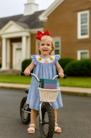 Back to School hand smocked girls bishop - Little Threads Inc. Children's Clothing