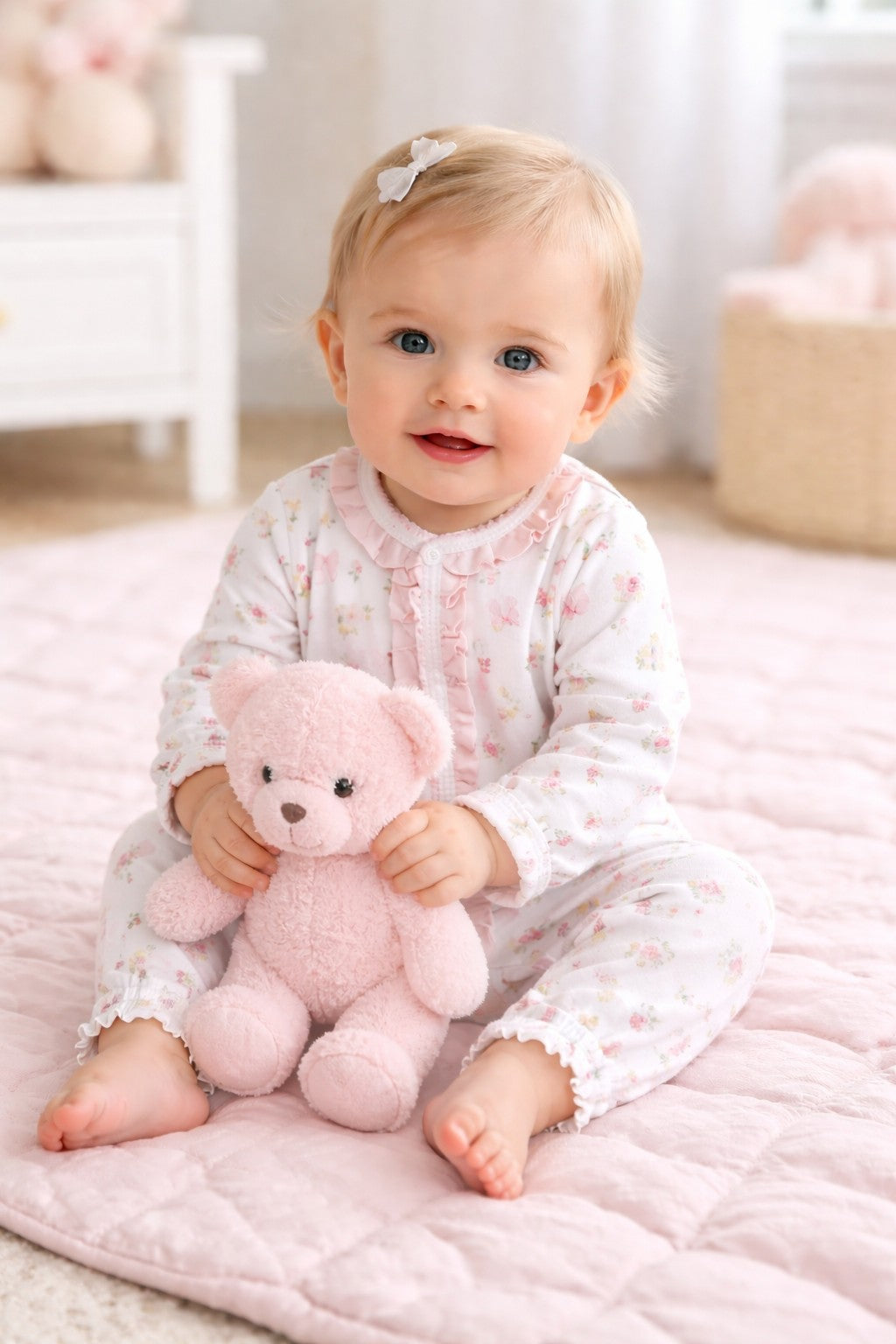 Bows & Flowers Baby Girl Converter Gown