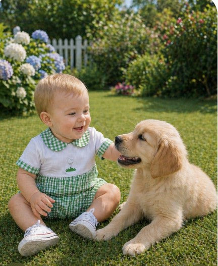 Golf Baby Boy Pima cotton romper