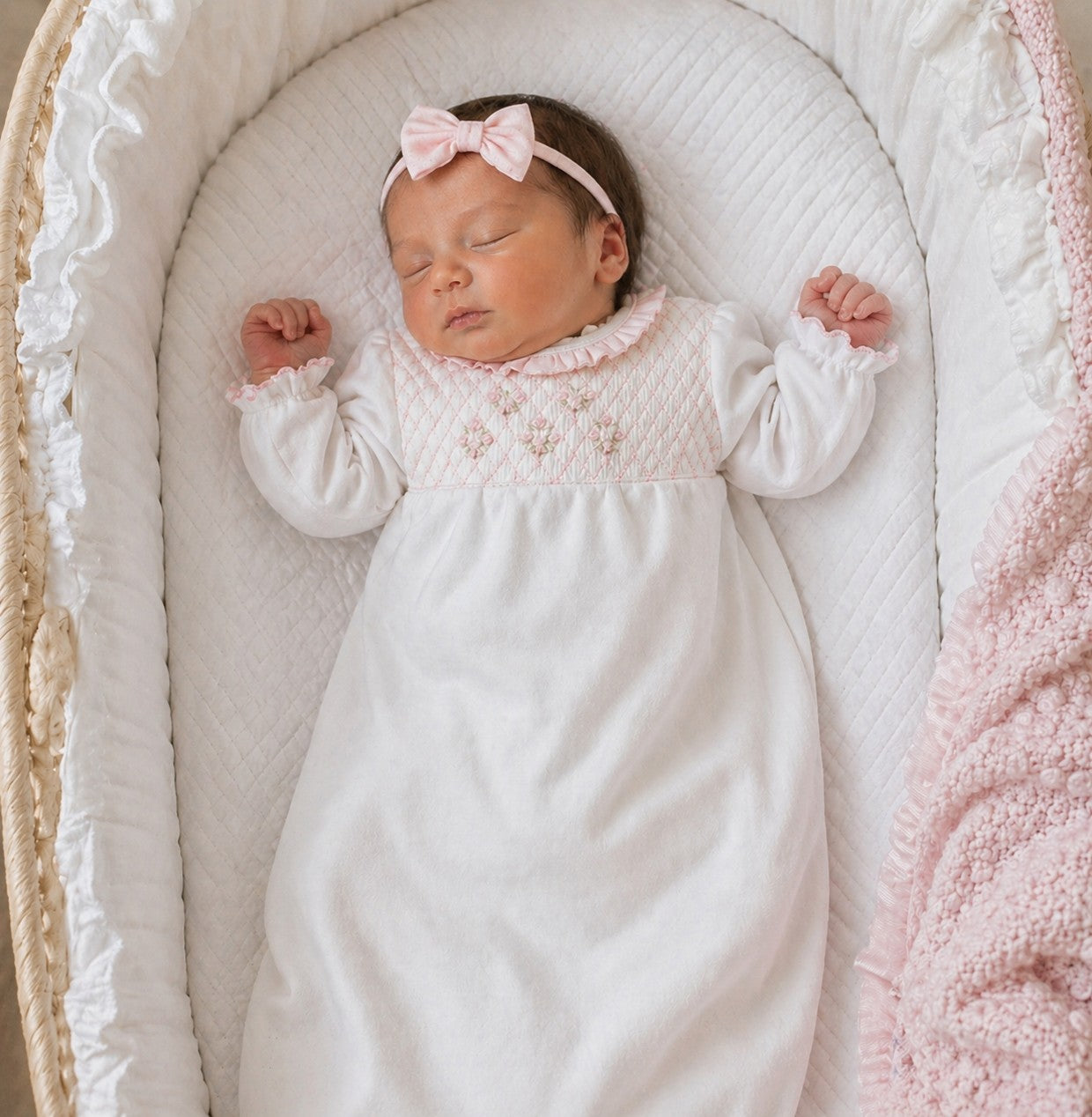 Brielle  Pima cotton Full smocked daygown
