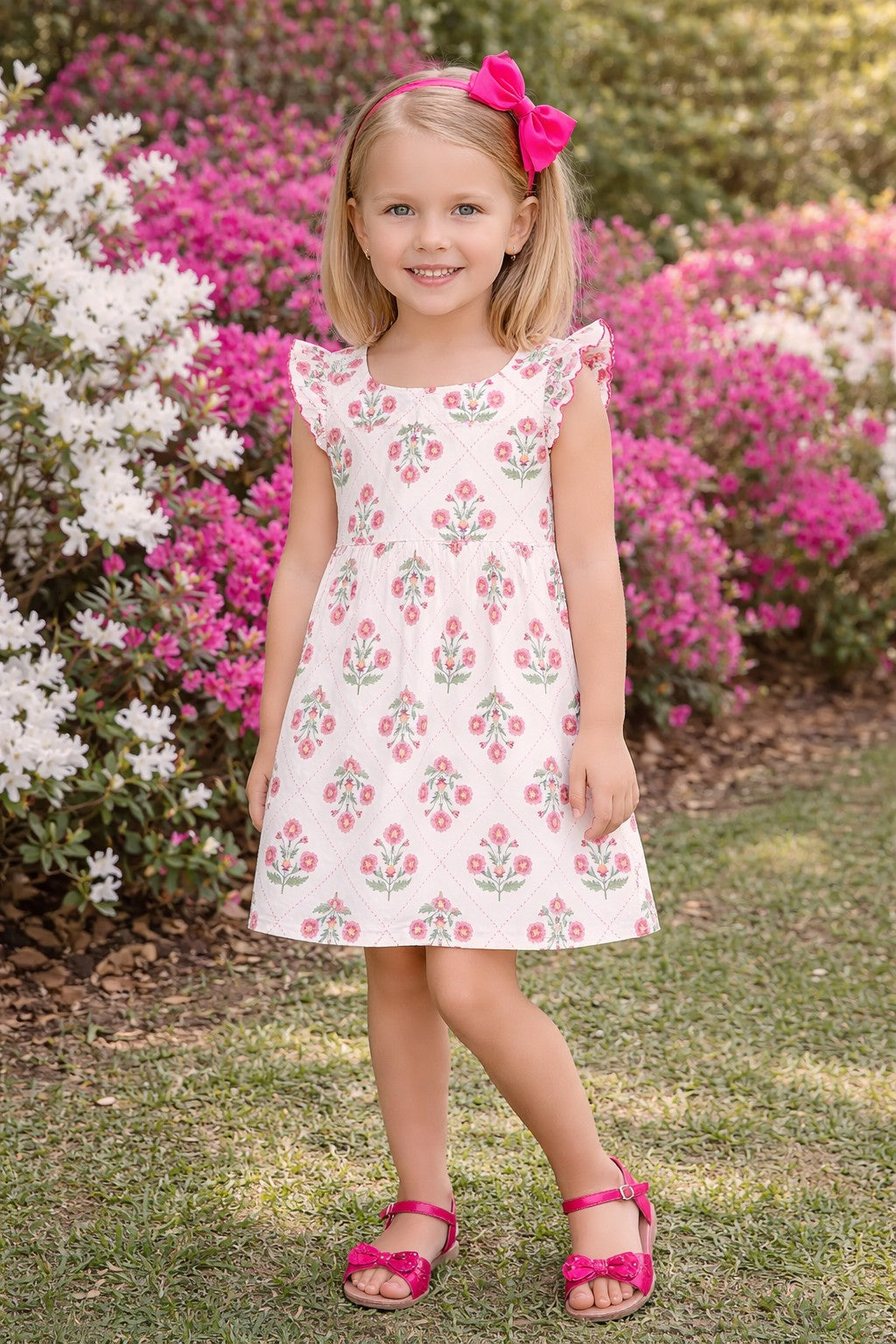 Madison Floral Print Ruffle Girl's Dress