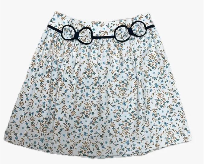 Girl's Dainty Blue Floral Girls Skirt Set Ariana and Drew Collection
