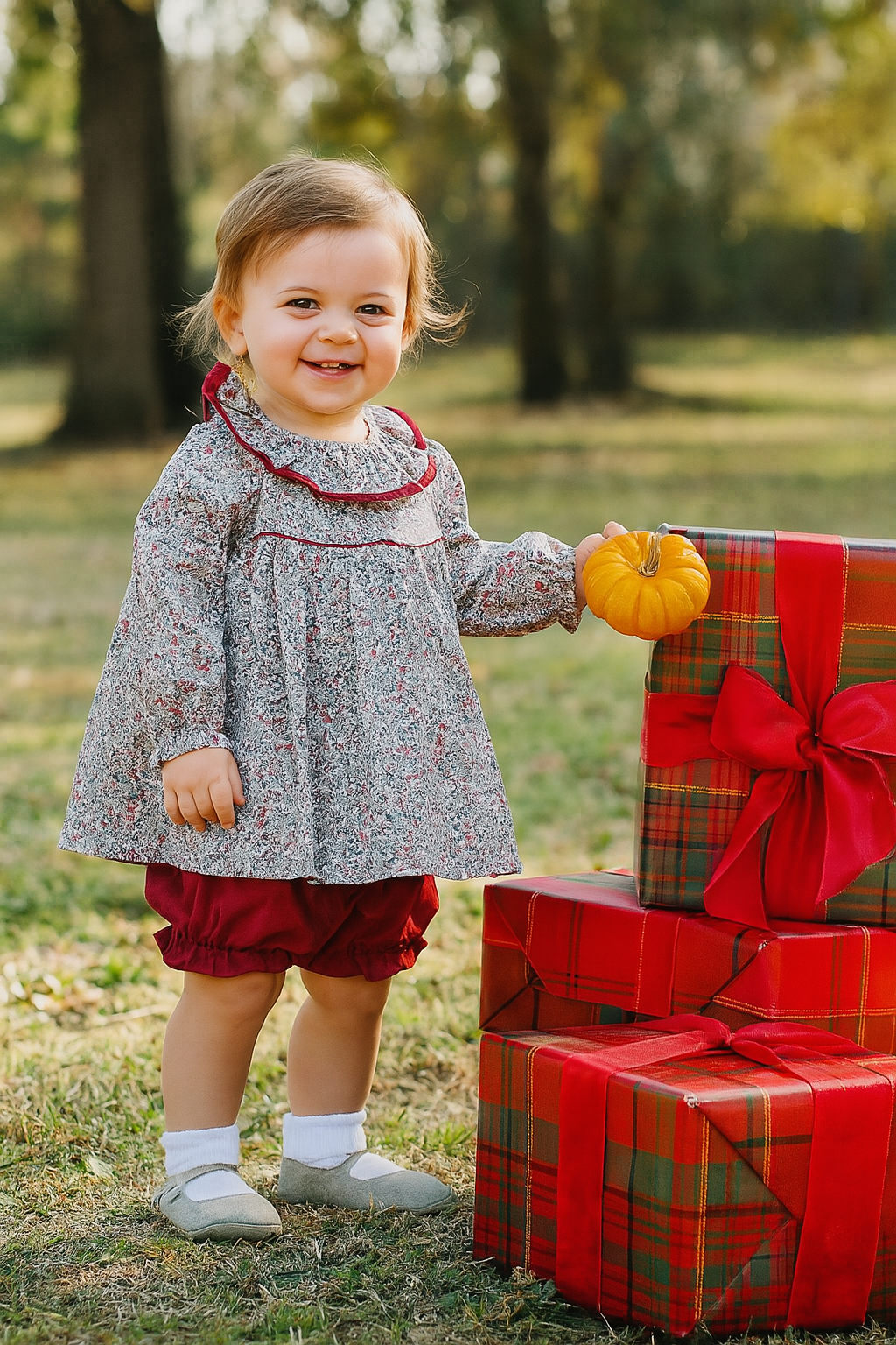 Baby Girl's "Callie & Carter" Christmas Diaper Set - Little Threads Inc. Children's Clothing