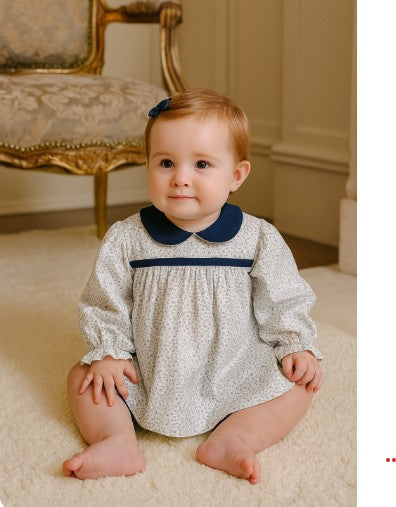 Hand smocked baby bloomer set Christina Collection