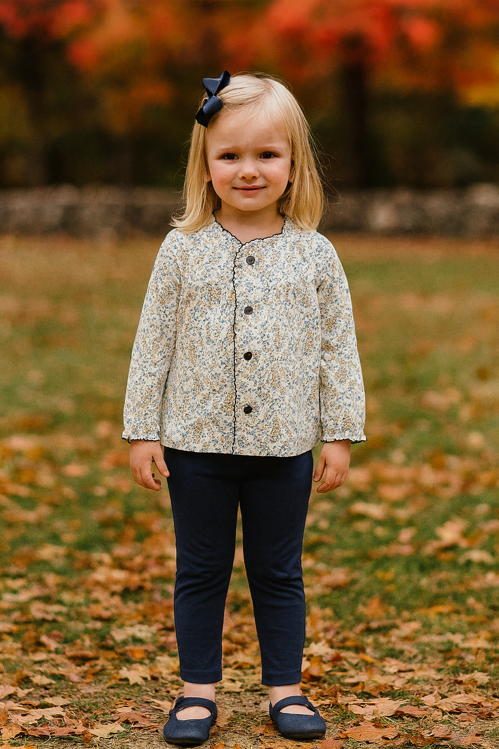 Fall Dainty Flowers Girl's Leggin Set - Little Threads Inc. Children's Clothing