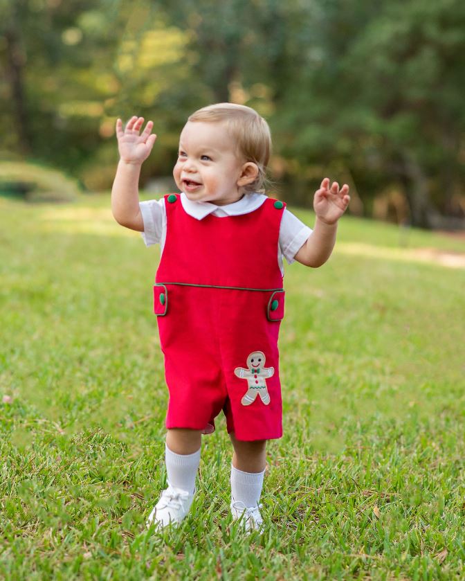 Boy's Christmas "Gingerbread" Overall Set - Little Threads Inc. Children's Clothing