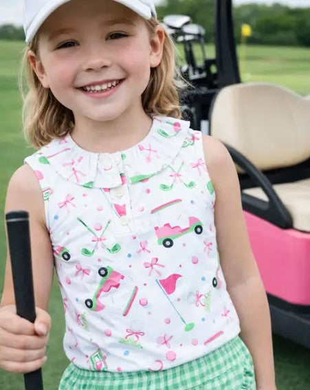 Golf Collection Printed girl's top - Little Threads Inc. Children's Clothing