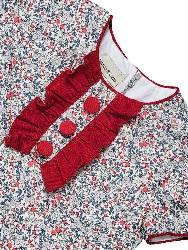 Girl's "Callie & Carter" Christmas Floral  A Line Dress - Little Threads Inc. Children's Clothing