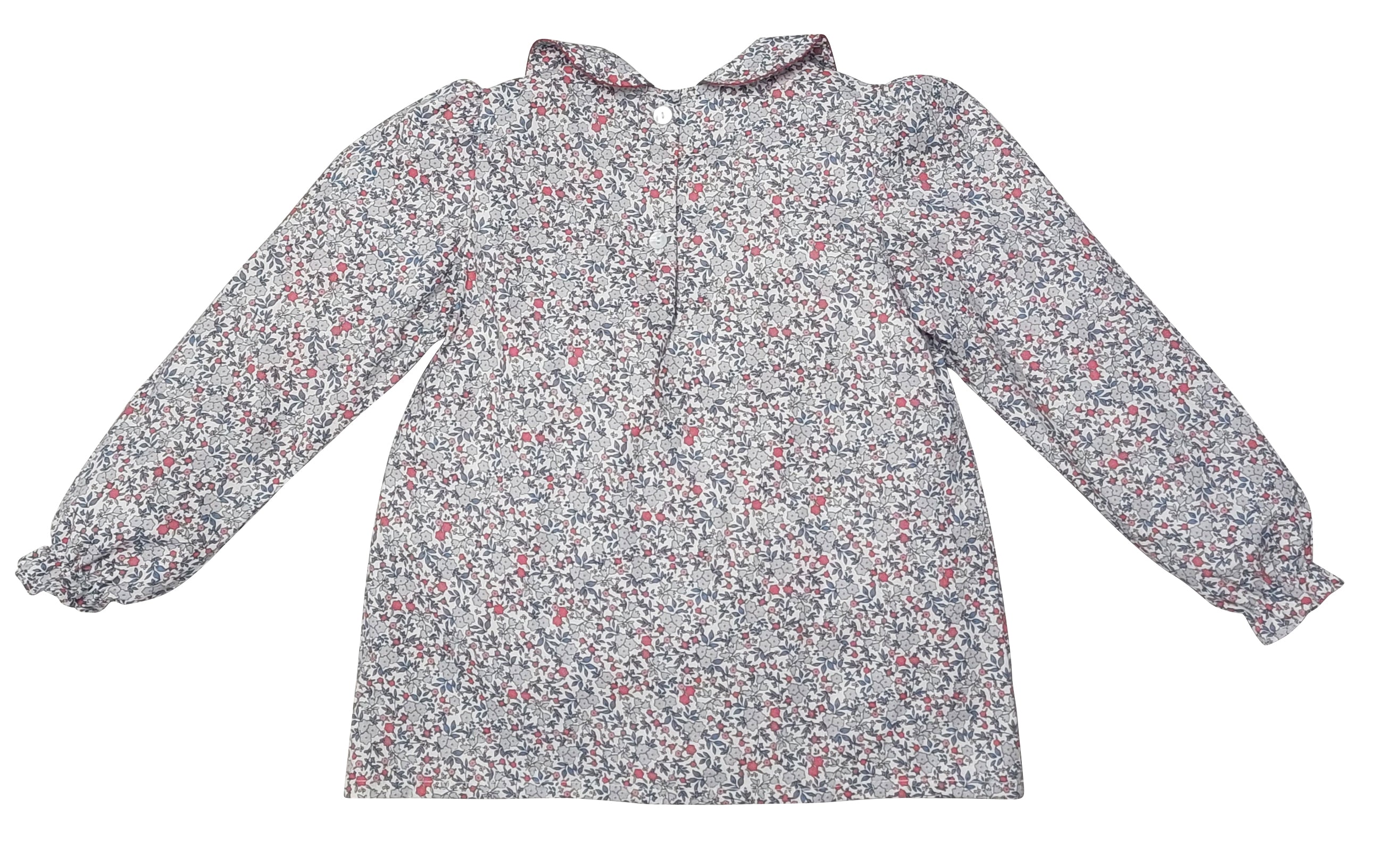 Girl's "Callie & Carter" Christmas Floral Cotton Blouse - Little Threads Inc. Children's Clothing