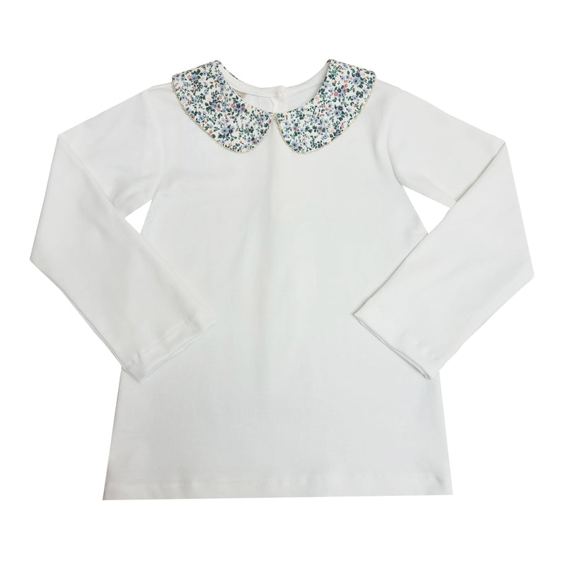 Vivi's Pima cotton Peter pan collar top - Little Threads Inc. Children's Clothing