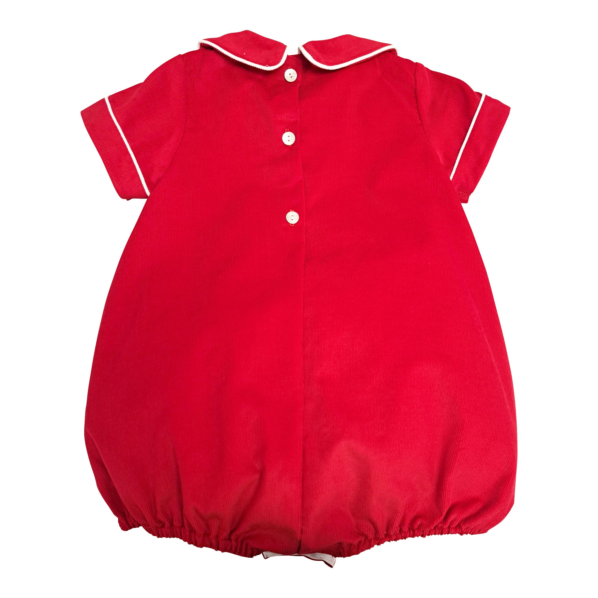 Baby Boy's Christmas Red Corduroy Romper - Little Threads Inc. Children's Clothing
