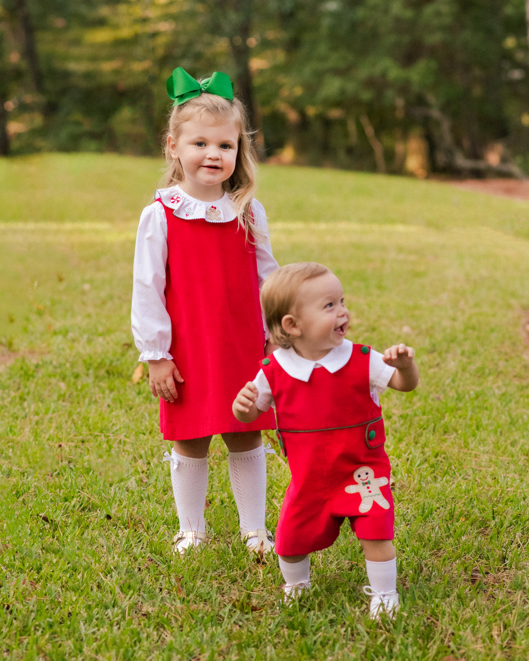 Boy's Christmas "Gingerbread" Overall Set - Little Threads Inc. Children's Clothing