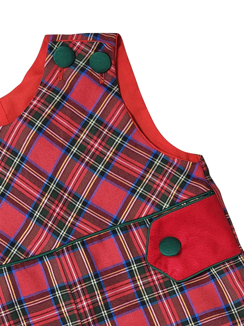 Boy's "Christmas Plaids" Boy Overall - Little Threads Inc. Children's Clothing