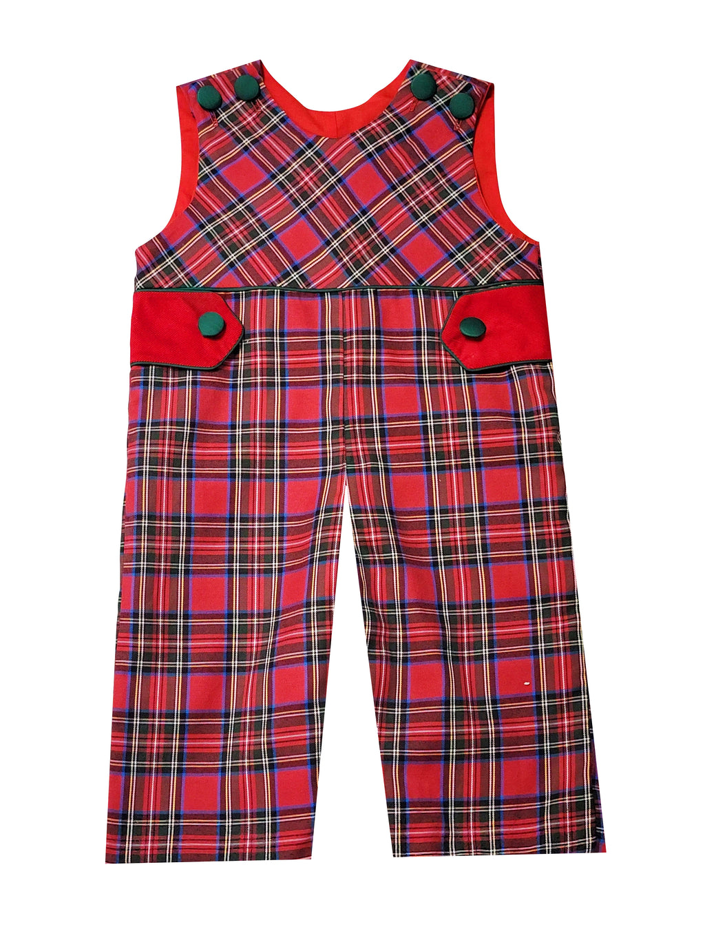 Boy's "Christmas Plaids" Boy Overall - Little Threads Inc. Children's Clothing