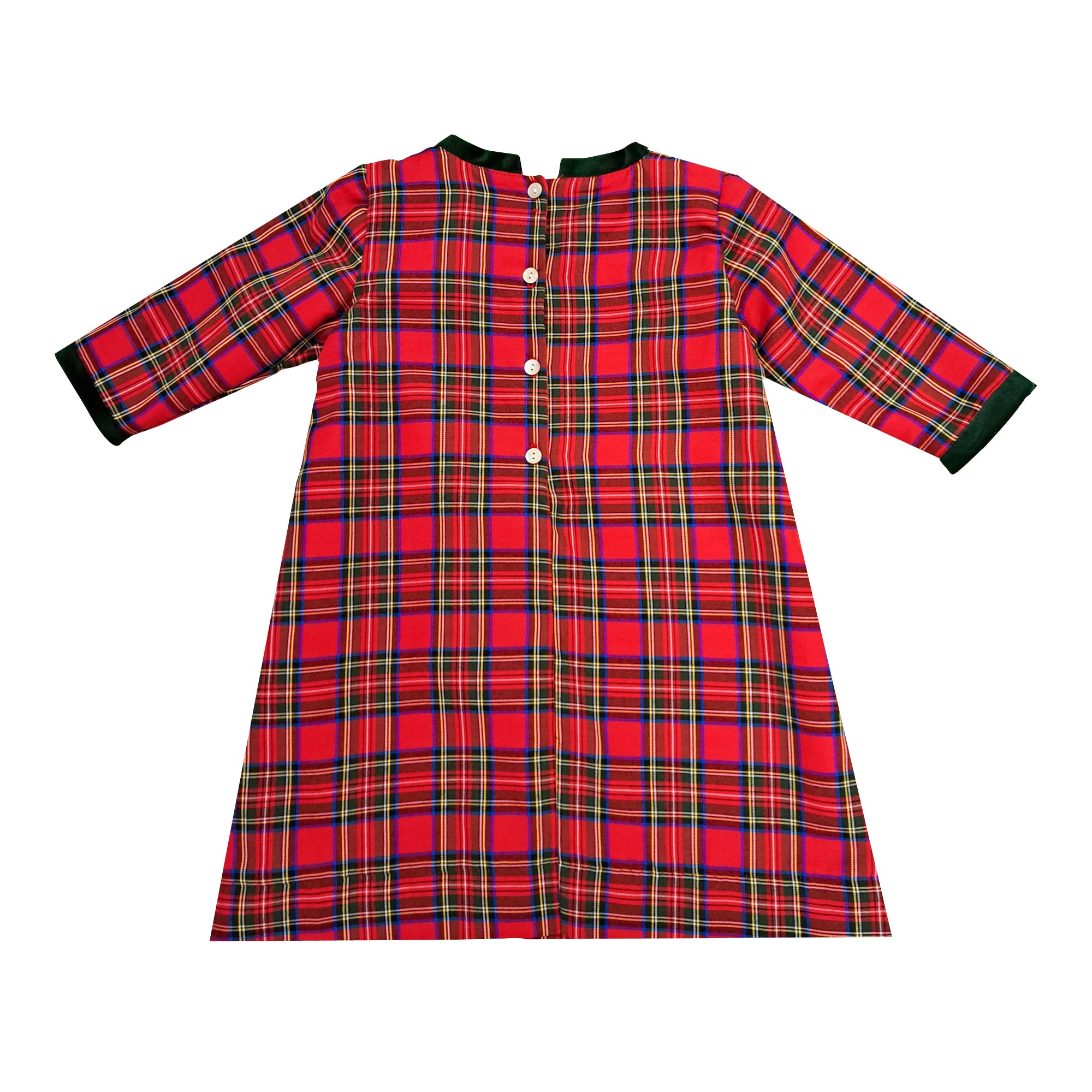 Girl's "Christmas Plaids" A line Button Girl - Little Threads Inc. Children's Clothing