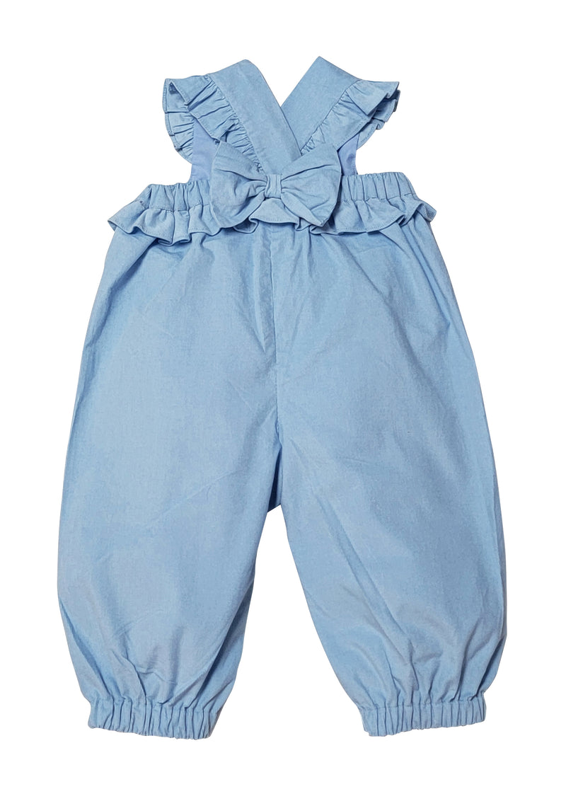 Girl's Blue Corduroy Romper - Little Threads Inc. Children's Clothing