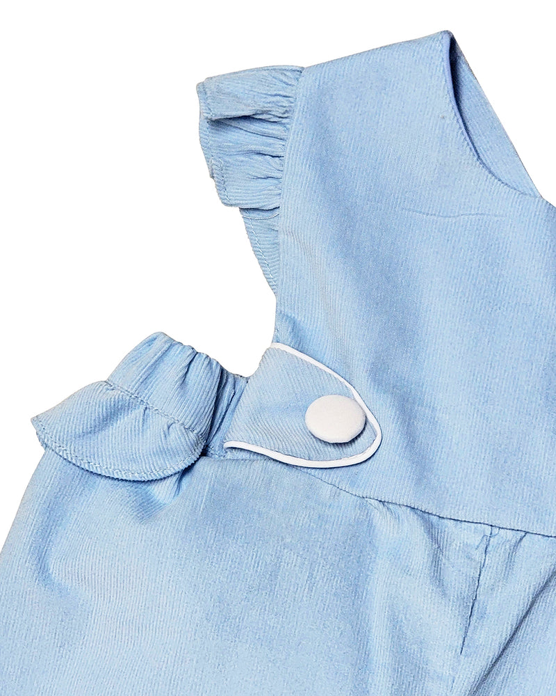 Girl's Blue Corduroy Romper - Little Threads Inc. Children's Clothing