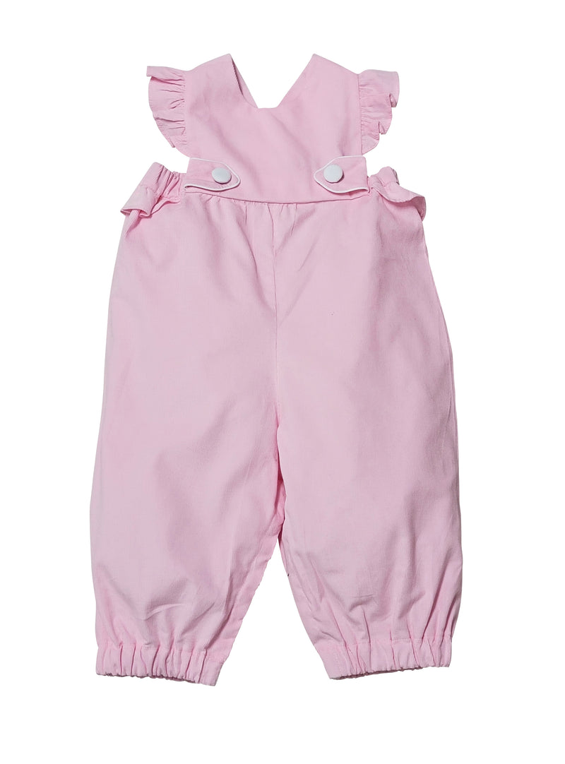Girl's Pink Corduroy Romper - Little Threads Inc. Children's Clothing
