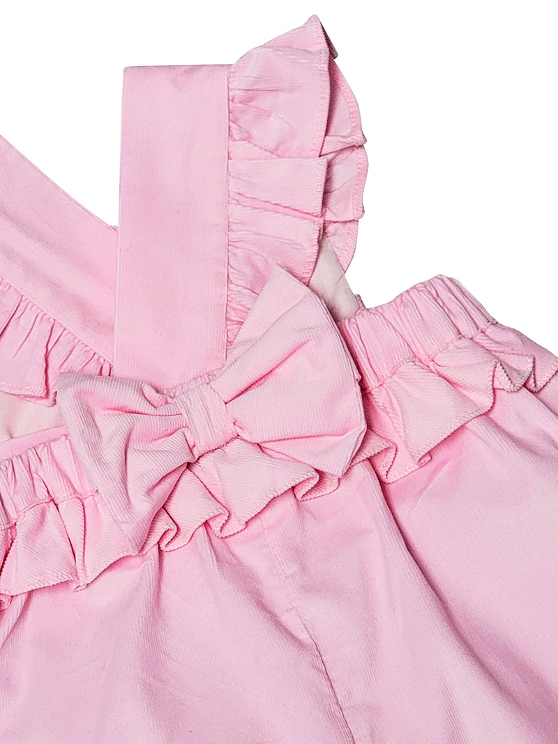 Girl's Pink Corduroy Romper - Little Threads Inc. Children's Clothing