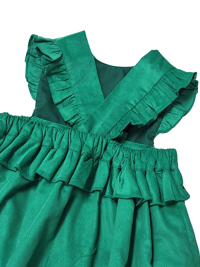 Girl's Green Corduroy Jumper - Little Threads Inc. Children's Clothing