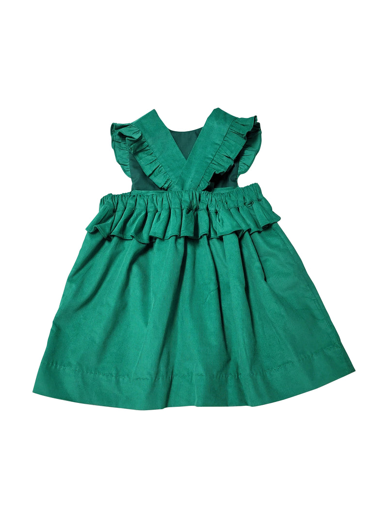 Girl's Green Corduroy Jumper - Little Threads Inc. Children's Clothing