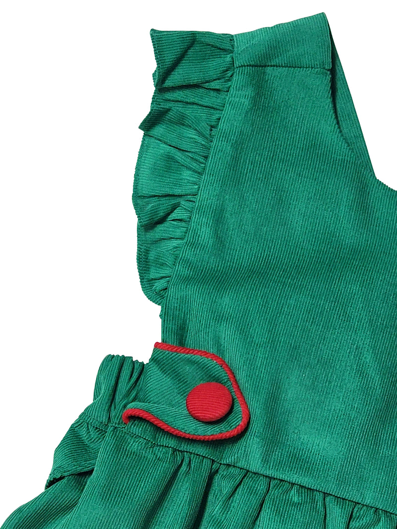 Girl's Green Corduroy Jumper - Little Threads Inc. Children's Clothing